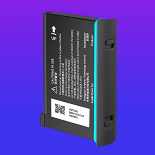 image d'une batterie haute capacité insta360 One X2 sur fond dégradé bleu violet et logo our360world